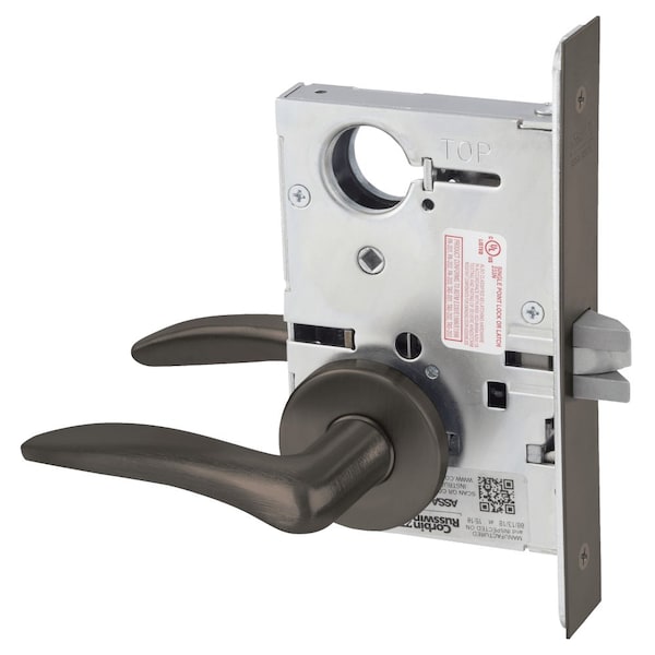 Passage or Closet Mortise Lock, DS Lever, A Rose, Oil Rubbed Bronze